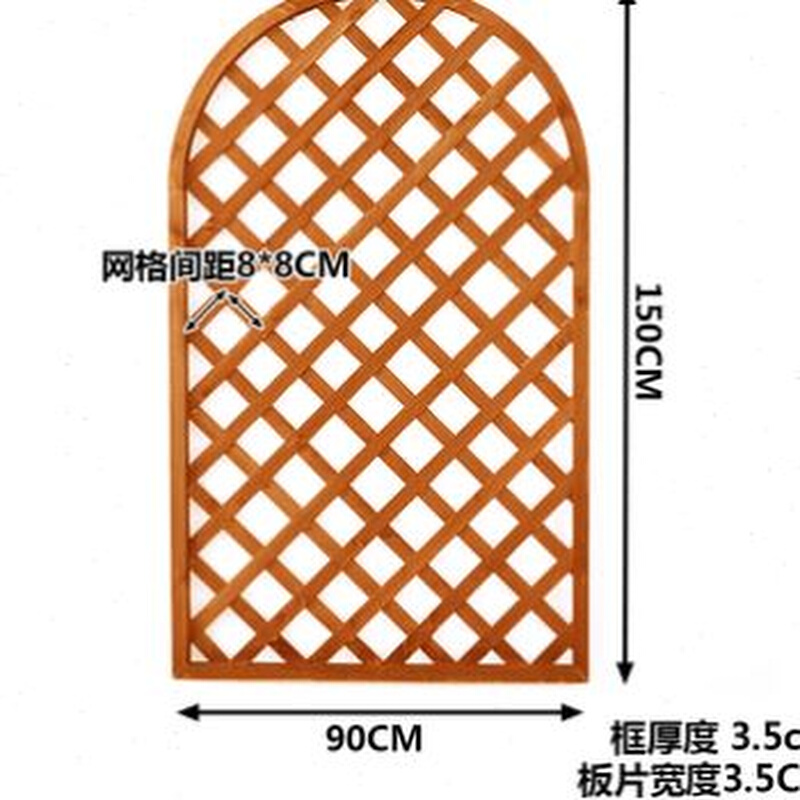 防腐木花架c室内客厅壁挂装饰户外庭院阳台黄金葛弧形木网格花盆 - 图1