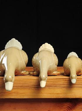 陶瓷鸭子摆件吸水鸭创意家居饰品装饰工艺品花园庭院水景鱼池造景