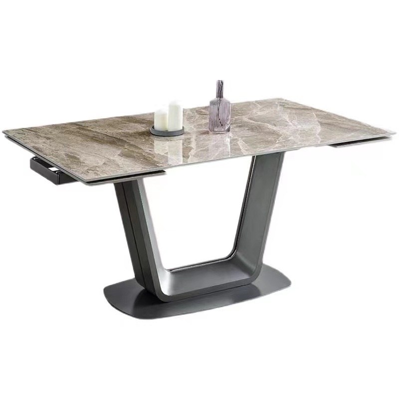 意式轻奢岩板餐奢现代简约亮光伸缩餐桌长方形小户型饭桌功能,淘宝优惠券,粉丝福利购,淘宝优惠卷
