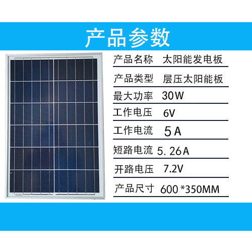 太阳能发电板18v30w6v30w20w15w12w7w3w太阳能投光灯路灯配件组件 - 图3