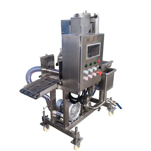 鳕鱼饼上浆淋浆设备虾球薯饼莲藕片商用全自动不锈钢淋浆机 - 图2