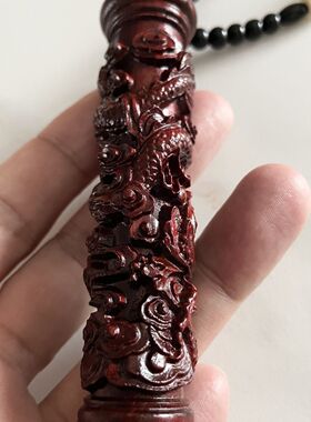 花椒木盘龙柱纯天然小叶紫檀盘龙柱按摩龙形手把件盘玩挂件男士文