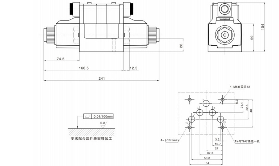 高压板式SWH-G03-B2-20 SWH-G03-B2-10 AC220 DC24液压电磁换向阀 - 图2