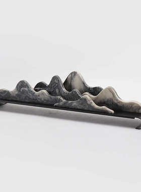 现代新中式禅意样板房透明假山摆设家居客厅软装饰品玄关景观摆件