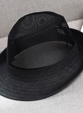 网顶太阳帽中老年人帽子夏天礼帽遮阳帽凉帽休闲户外网眼夏季爸爸