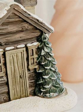 新品烟囱小屋雪冬香炉圣诞节装饰道具家居客厅摆件树脂工艺品