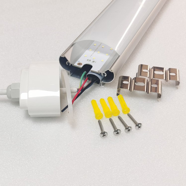 双管三防灯LED一体化支架灯T8双管40W仓库工厂照明用三防灯 - 图1