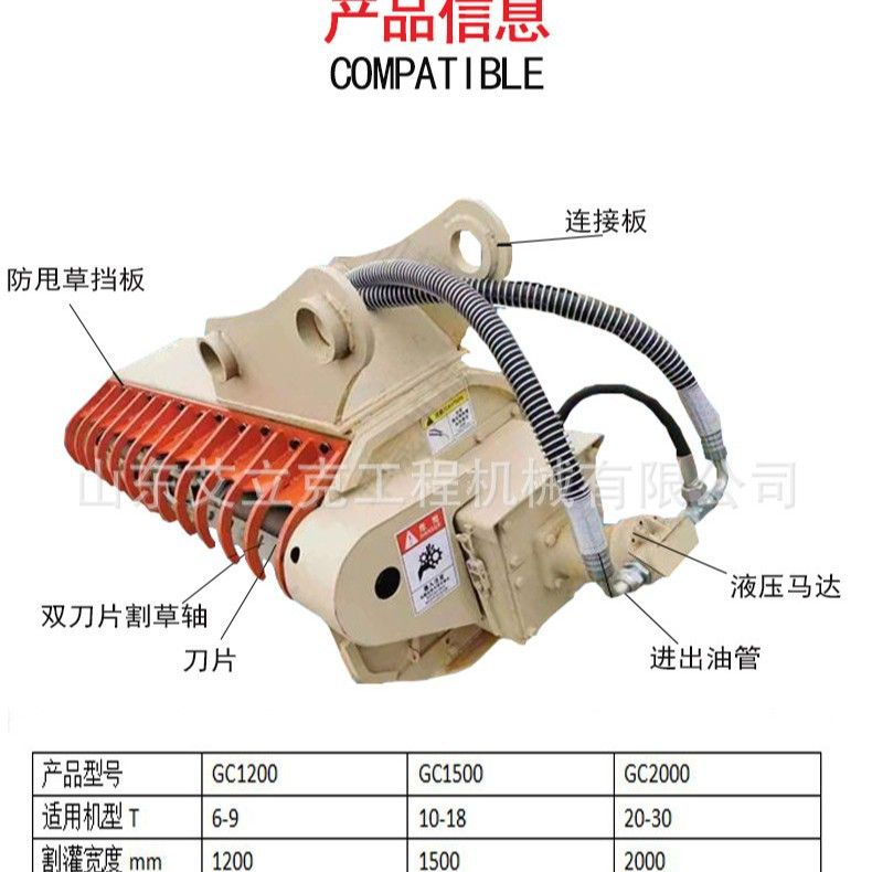 液压林木割草机挖机绿篱修剪除草神器钩机改装草坪修剪割草机,淘宝优惠券,粉丝福利购,淘宝优惠卷
