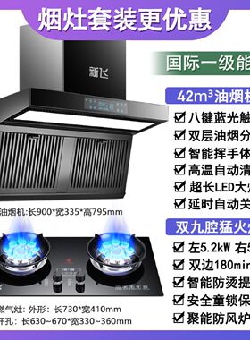 新飞家用燃气灶油烟机组合套装厨房液化气天然气油烟分离抽油烟机