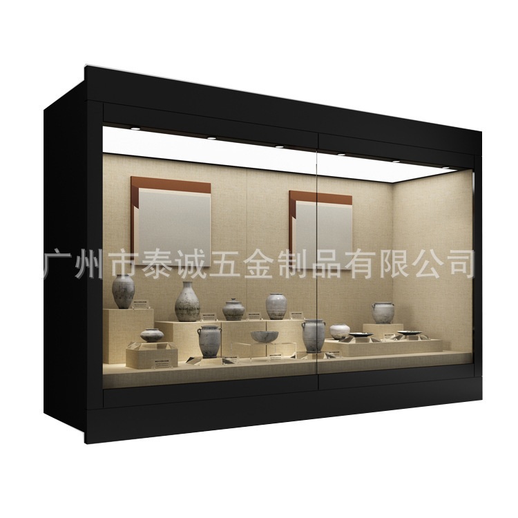 Undertake museum display cabinet design, cultural and creative calligraphy and painting collection cabinet, hand-operated antique exhibition stand, low-reflective glass display cabinet