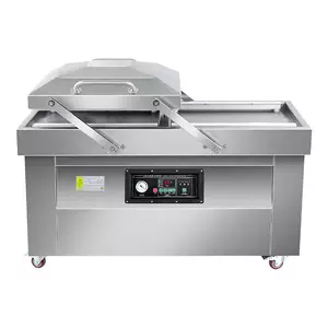 Fully automatic flat-panel dual-chamber vacuum machine for food, fresh produce, grains, and dry and wet food vacuum packaging and sealing machine