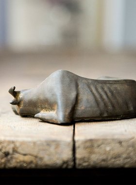 中式创意实心水牛小摆件镇纸客厅装饰品桌面纯手工办公桌复古家居