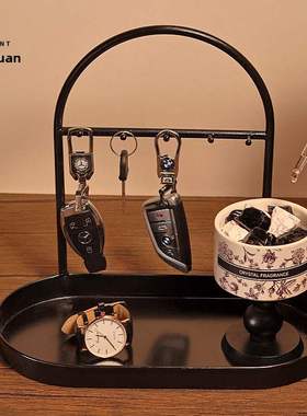 玄关摆件入户钥匙收纳装饰高级感小众乔迁新居礼物中古风轻奢复古