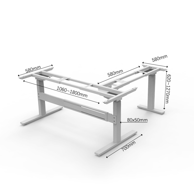 畅腾电动升降桌架站立办公桌三马达控制办公台金属商用办公桌 - 图0