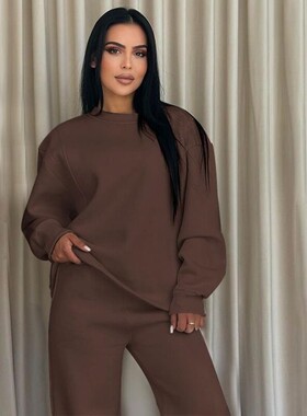 Y 73803 Women's Solid Color Wide Leg Pants Set 女装阔腿裤套