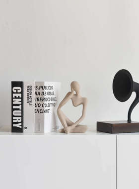 现代轻奢高级感样板间软装饰品工艺摆件客厅书柜小众中古艺术摆设