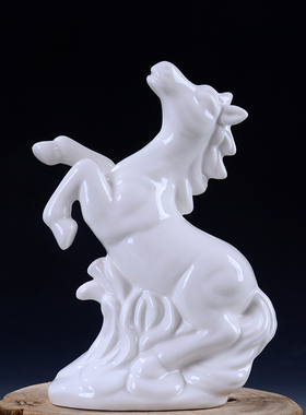 陶瓷白色老鼠生肖动物招财摆件风水家居饰品办公简约现代工艺礼品