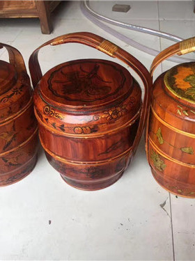 竹提篮箩筐茶叶筐背篓复古装饰摆