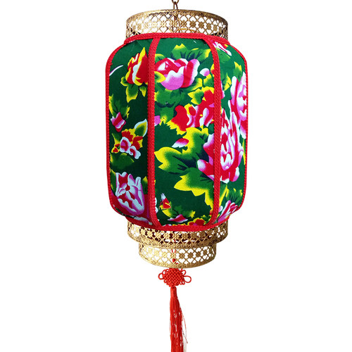 东北大花布中式仿古火锅饭店农家乐特色装饰冬瓜羊皮灯笼户外防水