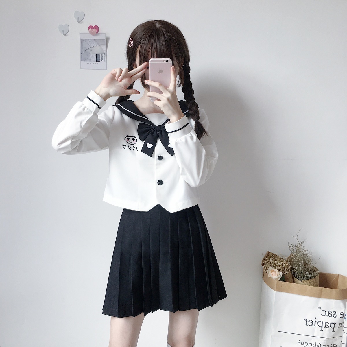 小瑾原创日本学生学院风jk制服软妹小清新长短袖水手校服少女套装 虎窝淘 小瑾原创日本学生学院风jk制服软妹小清新长短袖水手校服少女套装 虎窝淘