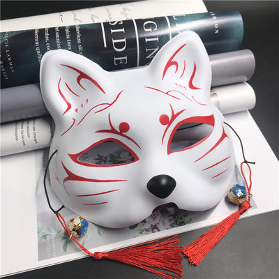 日式和风狐狸面具半脸女古风化妆舞会cos二次元动漫抖音唐猫脸男 虎窝淘