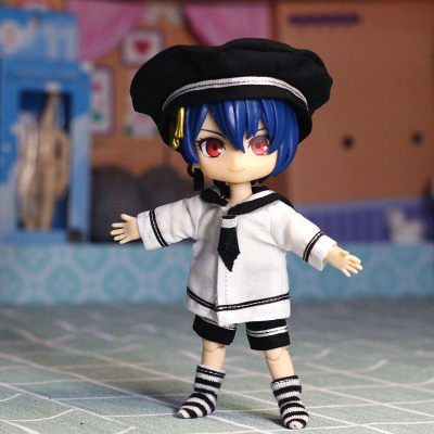 Ob11娃衣校服水手服套装衣服海军风gsc黏土人cos服12分bjd娃娃 虎窝淘