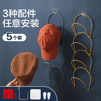门后入户帽子挂架免打孔多层挂钩置物架家用衣柜围巾丝巾收纳架 虎窝淘