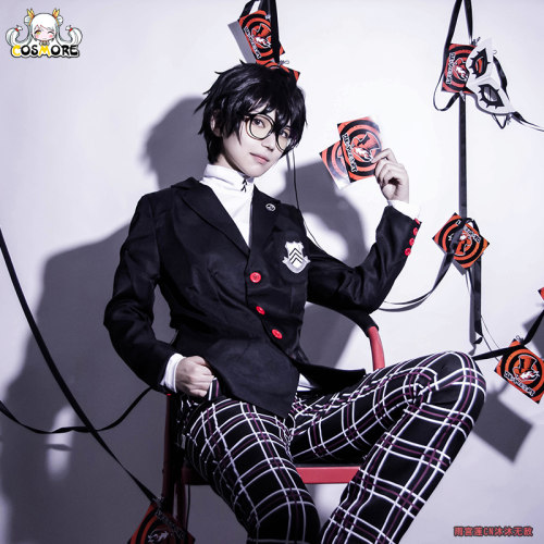 现货 漫创女神异闻录p5男主人公雨宫莲来栖晓cosplay服装假发