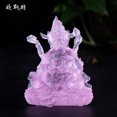 欧斯特藏传佛教琉璃佛像红财神佛像家居装饰摆件五姓财神 虎窝淘