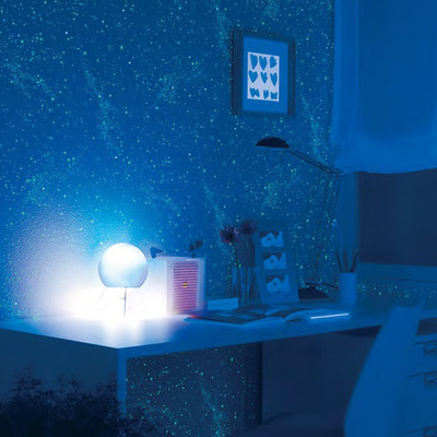 日本进口墙纸三越儿童房蓄光壁纸白色星点发光璀璨银河天花板6412 虎窝淘