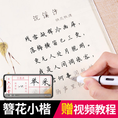 簪花小楷字帖卫夫人硬笔钢笔临摹女生古风字体漂亮大学生初学者纳兰性德诗词字帖饮水词楷书成人练字梅花小楷 虎窝淘
