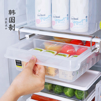韩国进口冰箱抽屉式挂架鸡蛋架食物收纳盒厨房家用塑料储物整理盒 虎窝淘