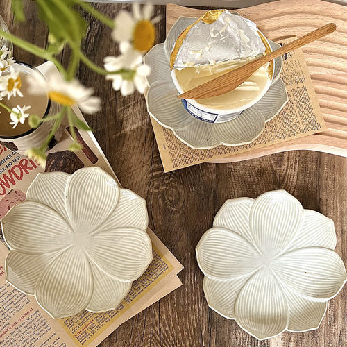 莲花 日式复古做旧花型日式壶承陶瓷点心盘寿司碟子蛋糕甜品盘子 莲花 日式复古做旧花型日式壶承陶瓷点心盘寿司碟子蛋糕甜品盘子