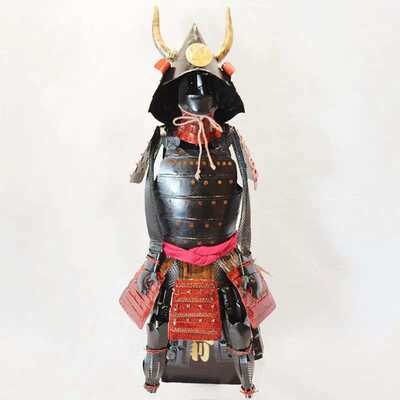 日本武士盔甲摆件仿古日本铁艺甲胄战国武士黑田长政摆台饰品餐厅 虎窝淘