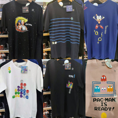 Uniqlo优衣库联名任天堂游戏吃豆人魂斗罗超音鼠洛克人噗哟弹珠人 虎窝淘