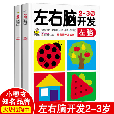 小婴孩潜能左右脑开发幼儿园教材小班练习册2 3岁阶梯数学思维训练数学启蒙全套2册两岁二三岁入园准备学前教育书籍幼儿童早教 虎窝淘