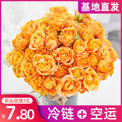 蔷薇多头玫瑰花云南鲜花基地直发速递同城家用水养花束直批向日葵 虎窝淘