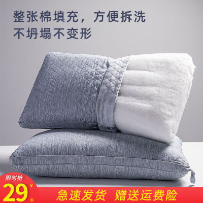 枕头单人男家用一对装护颈椎枕助睡眠双人记忆棉枕芯宿舍硬枕头 虎窝淘