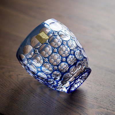 同合日本进口kagami江户切子水晶威士忌玻璃杯手工轻奢洋酒杯子 虎窝淘