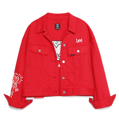 Lee女装2021春季新款大红色牛仔服keith Haring联名l436084ga80y 虎窝淘