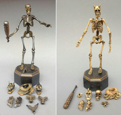 模型山口可动式自在置物kt 005骸骨骷髅铁精地调青铜版006着彩 虎窝淘