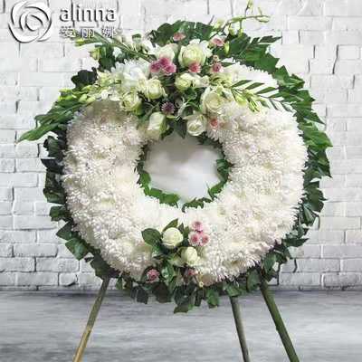 驻马店鲜花速递白事菊花花圈花篮悼念祭奠追悼会同城送花上门 虎窝淘