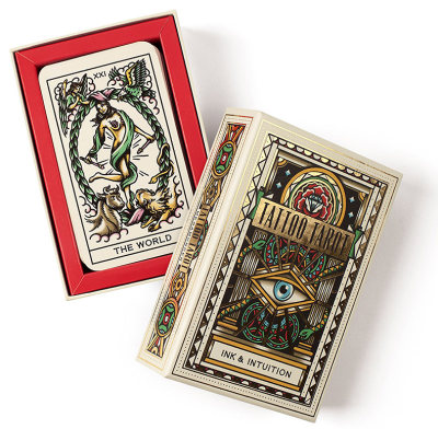 现货原版tattoo Tarot Ink Intuition纹身塔罗牌 墨水与直觉知名插画师megamunden插图78张卡片 28页的小册子 虎窝淘