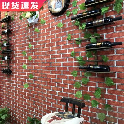 中式砖块复古砖纹红砖黑砖仿古白砖头工业风墙纸青砖餐厅壁纸 虎窝淘