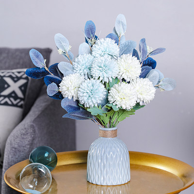 地中海假花仿真花客厅摆设防餐桌花摆花装饰花束花瓶干花花艺摆件 虎窝淘
