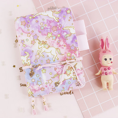 独角兽笔记本本子手帐本网格空白套装方格手账本礼盒a5可爱小清新 虎窝淘