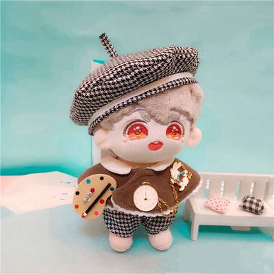 cm娃衣画家贝雷帽套装爱豆明星公仔玩偶衣服棉花娃娃斗篷披风鞋 虎窝淘