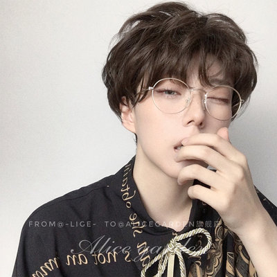 网红日常基佬lolita短卷发可爱日系假发 杰瑞 头顶打毛蓬松假发 虎窝淘