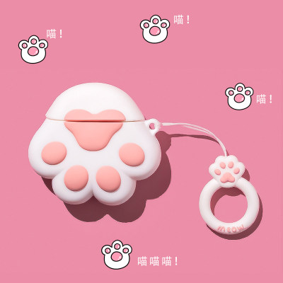 猫爪airpods保护套airpodspro保护壳airpods2苹果无线蓝牙耳机套ipods盒airpod3硅胶pro套三代可爱软壳美少女 虎窝淘