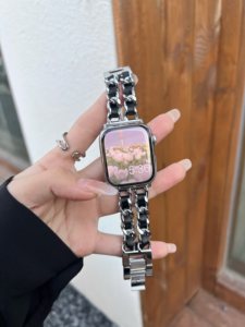 小香风iwatch7654代se皮质苹果手表
